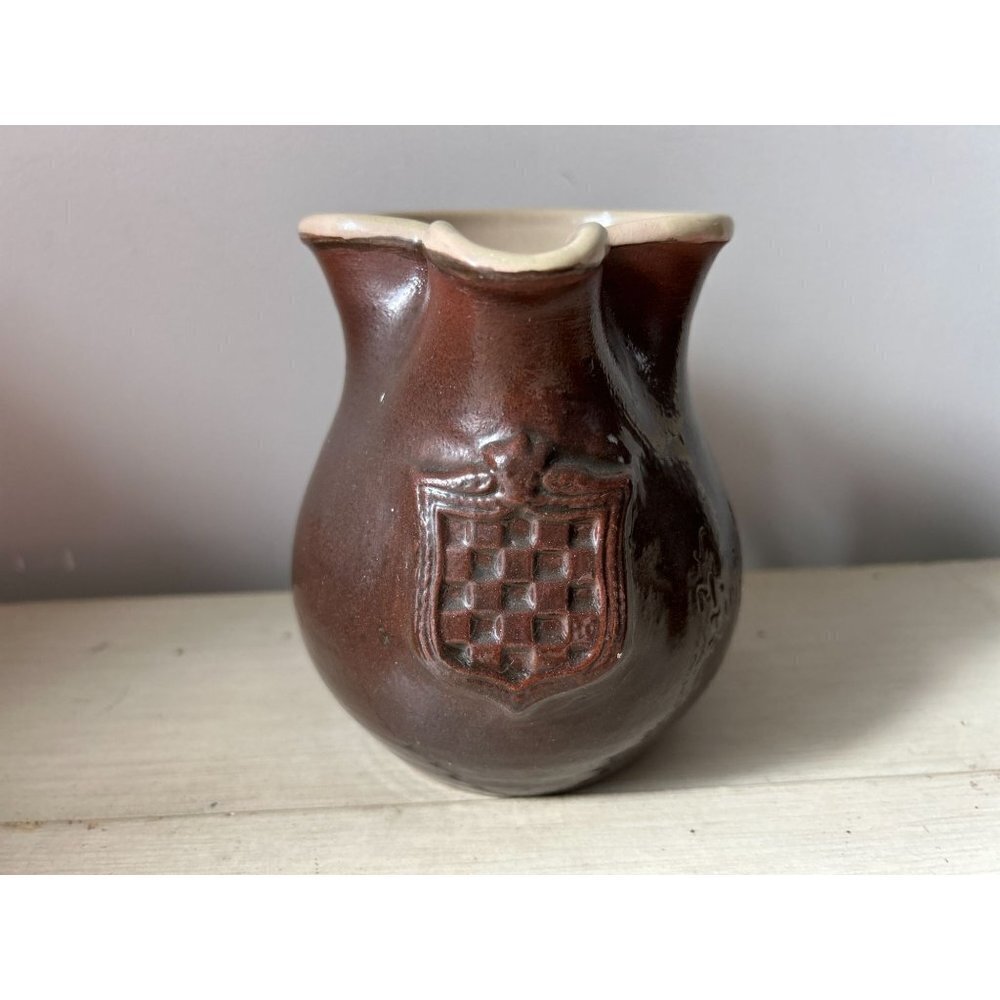 Portuguese Redware Pitcher with coat of arms 5' tall - Picture 5 of 14